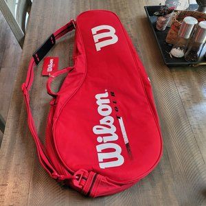 Vintage Wilson Tour Red Large Tennis Racquet Backpack Bag Case